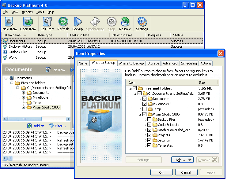 Screenshot of Backup Platinum 3.0